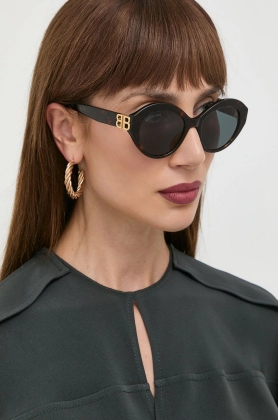Balenciaga ochelari de soare femei, culoarea maro