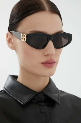 Balenciaga ochelari de soare femei, culoarea negru