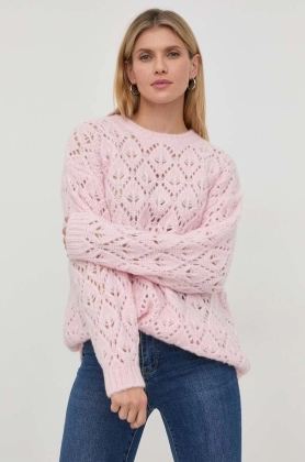 Beatrice B pulover de lana femei, culoarea roz