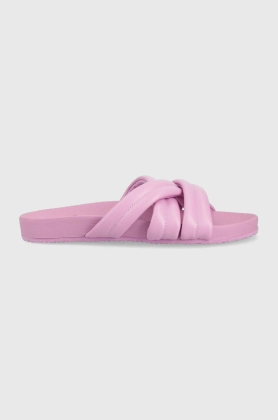 Billabong papuci femei, culoarea roz, cu platforma