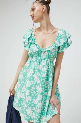 Billabong rochie culoarea verde, mini, evazati