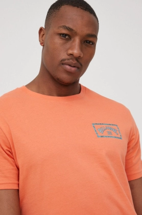 Billabong tricou din bumbac culoarea portocaliu, cu imprimeu