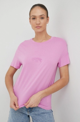 Billabong tricou din bumbac culoarea roz