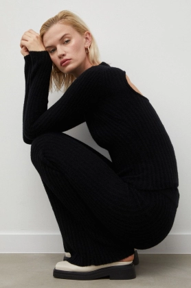 Birgitte Herskind pulover de lana femei, culoarea negru, light