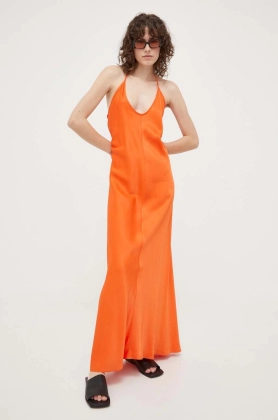 Birgitte Herskind rochie culoarea portocaliu, maxi, drept