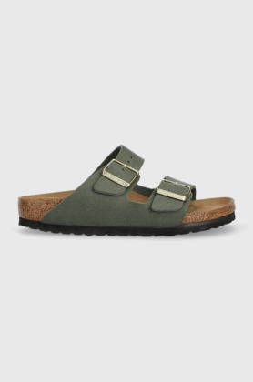 Birkenstock papuci Arizona femei, culoarea verde, 1025477