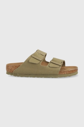 Birkenstock papuci Arizona Rivet Logo femei, culoarea verde, 1024065