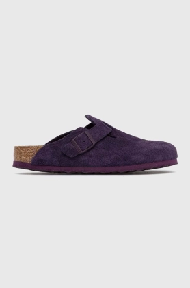 Birkenstock papuci din piele BIRKENSTOCK X PAPILLIO Arizona femei, culoarea violet, 1023542