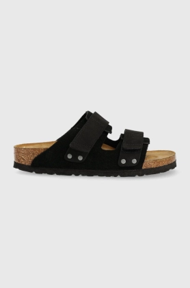 Birkenstock papuci din piele Uji femei, culoarea negru, 1024832