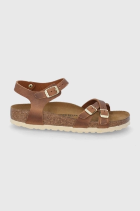 Birkenstock Sandale de piele Kumba femei, culoarea maro