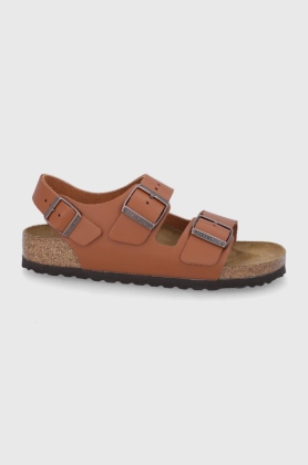 Birkenstock Sandale de piele Milano femei, culoarea maro