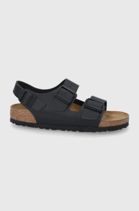 Birkenstock Sandale de piele Milano femei, culoarea negru