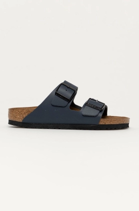 Birkenstock Slapi de piele femei, culoarea albastru marin