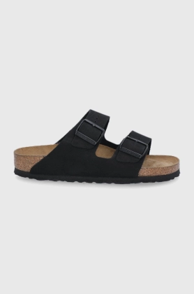 Birkenstock Slapi de piele femei, culoarea negru