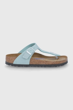 Birkenstock slapi de piele Gizeh femei, cu toc plat