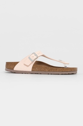 Birkenstock Slapi femei, culoarea roz, cu toc plat