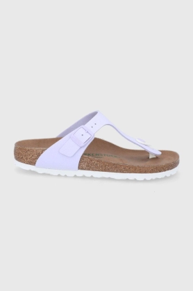 Birkenstock Slapi Gizeh femei, culoarea roz, cu toc plat