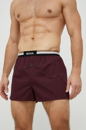 BOSS boxeri de bumbac 2-pack culoarea bordo