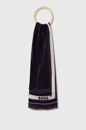 BOSS esarfa cu amestec de lana culoarea violet, modelator