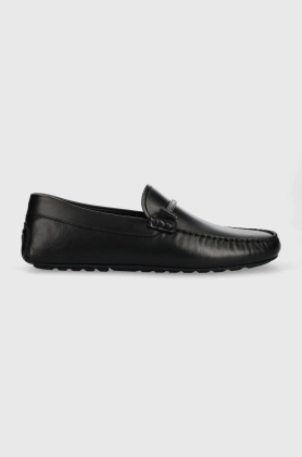 BOSS mocasini de piele Noel barbati, culoarea negru, 50487425