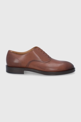 Boss Pantofi de piele barbati, culoarea maro