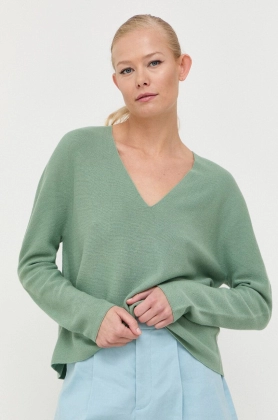 BOSS pulover din amestec de casmir femei, culoarea verde, light
