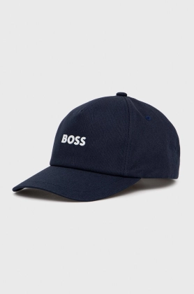 BOSS sapca din bumbac Boss Casual culoarea albastru marin, cu imprimeu