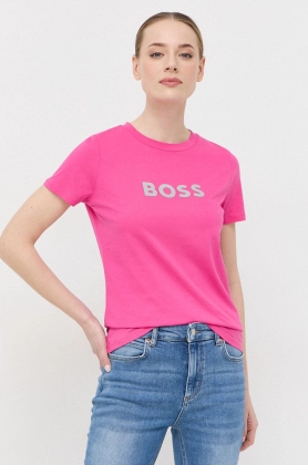 BOSS tricou din bumbac x Alica Schmidt culoarea roz