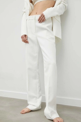 Bruuns Bazaar pantaloni RubySus Magica femei, culoarea bej, drept, medium waist