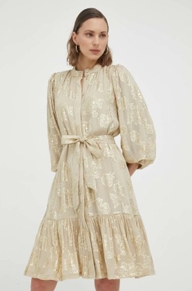Bruuns Bazaar rochie culoarea bej, mini, evazati