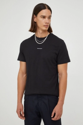 Bruuns Bazaar tricou din bumbac culoarea negru, cu imprimeu