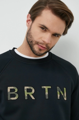 Burton bluza trening Crown barbati, culoarea negru, cu imprimeu