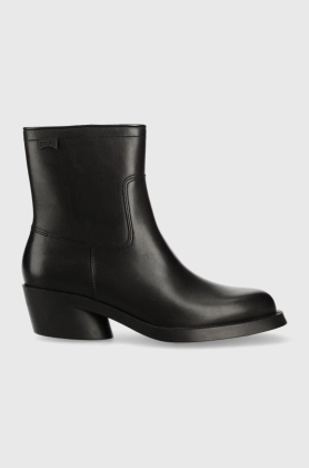 Camper cizme de piele Bonnie femei, culoarea negru, cu toc drept, K400663.006