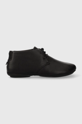 Camper pantofi de piele Right Nina femei, culoarea negru, cu toc plat, K400221.004