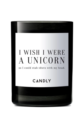 Candly - Lumanare parfumata de soia I wish I were a unicorn so I could stab idiots with my head 250 g