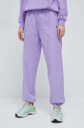 Champion pantaloni de bumbac culoarea violet