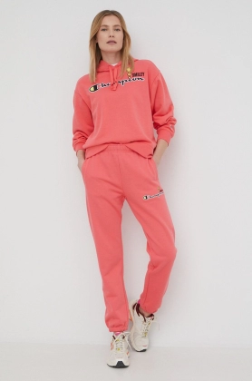 Champion pantaloni de trening Champion X Smiley 115934 femei, culoarea roz, cu imprimeu