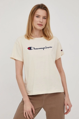 Champion tricou din bumbac 115351 culoarea bej