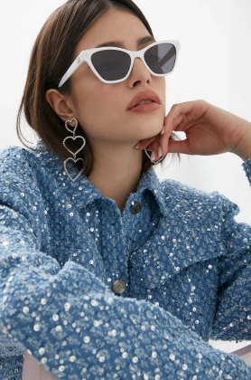 Chiara Ferragni ochelari de soare 1020/S femei, culoarea alb