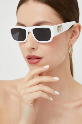 Chiara Ferragni ochelari de soare femei, culoarea alb