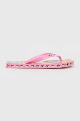 Chiara Ferragni slapi CF3163_240 femei, culoarea roz, cu toc plat, CF FLIP-FLOP LOGOMANIA