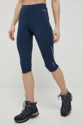 CMP leggins de alergare femei, culoarea albastru marin, neted