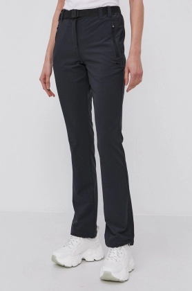 CMP pantaloni femei, culoarea gri, drept, high waist