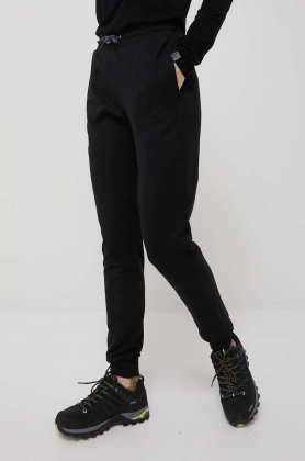 CMP pantaloni femei, culoarea negru, neted