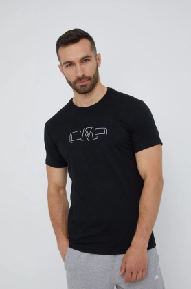 CMP tricou din bumbac culoarea negru, cu imprimeu