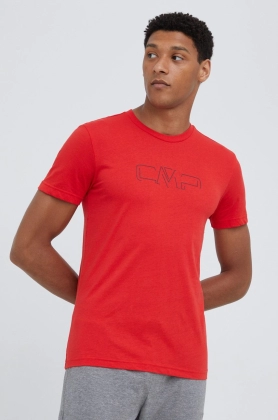 CMP tricou din bumbac culoarea rosu, cu imprimeu