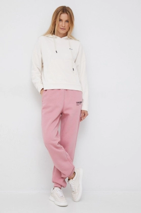 Colmar pantaloni de trening femei, culoarea roz, cu imprimeu
