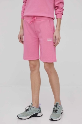 Colmar pantaloni scurti femei, culoarea roz, neted, high waist