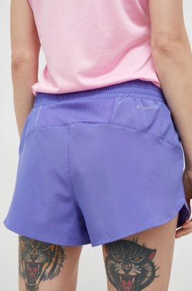 Columbia pantaloni scurti sport Columbia Hike femei, culoarea violet, neted, high waist