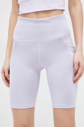 Columbia pantaloni scurti sport Windgates femei, culoarea violet, neted, high waist